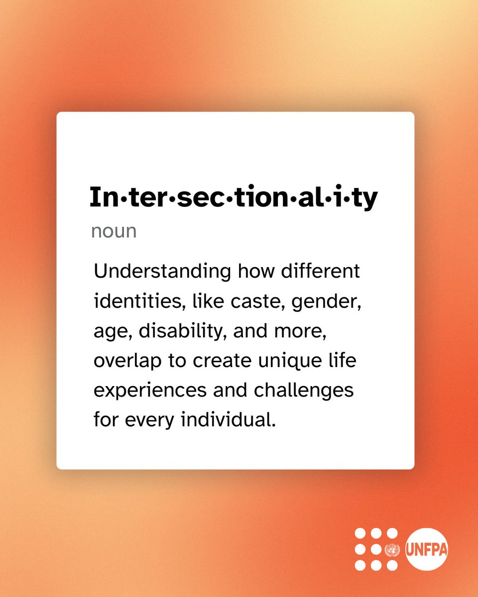 UNFPAIndia's tweet photo. To build a world that works for everyone, we have to see the whole person 👁️‍🗨️—recognising how caste, gender, age, and disability ♿⚧️🧓 overlap to shape our lives.
When we see the full picture 🧩, we can ensure no one is left behind 🧡
What does real inclusion look like to you? Tell us below! 👇