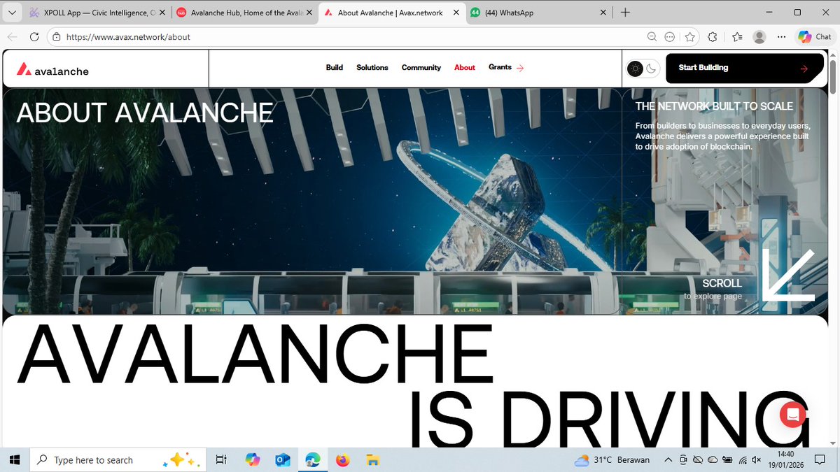 Avalanche is a high-performance blockchain platform designed for builders  who need to scale. Ensuring near-instant finality for transactions, while  enabling the seamless creation of interoperable Layer 1 #blockchains with  high throughput on