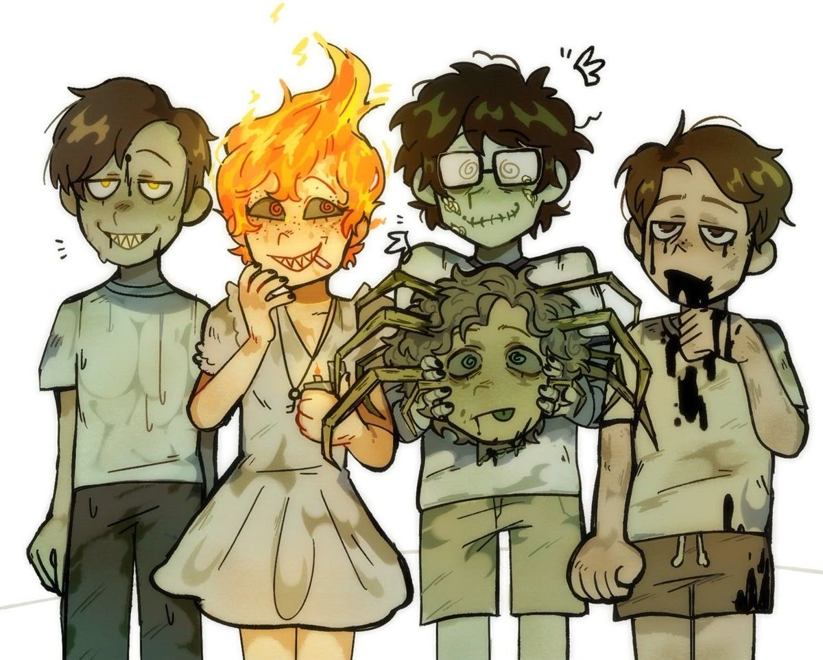 _tinspaghetti's tweet image. Do you guys remmeber these... like where ppl used to draw the pennywise versions of a bunch of the losers I feel like no one does that anymore