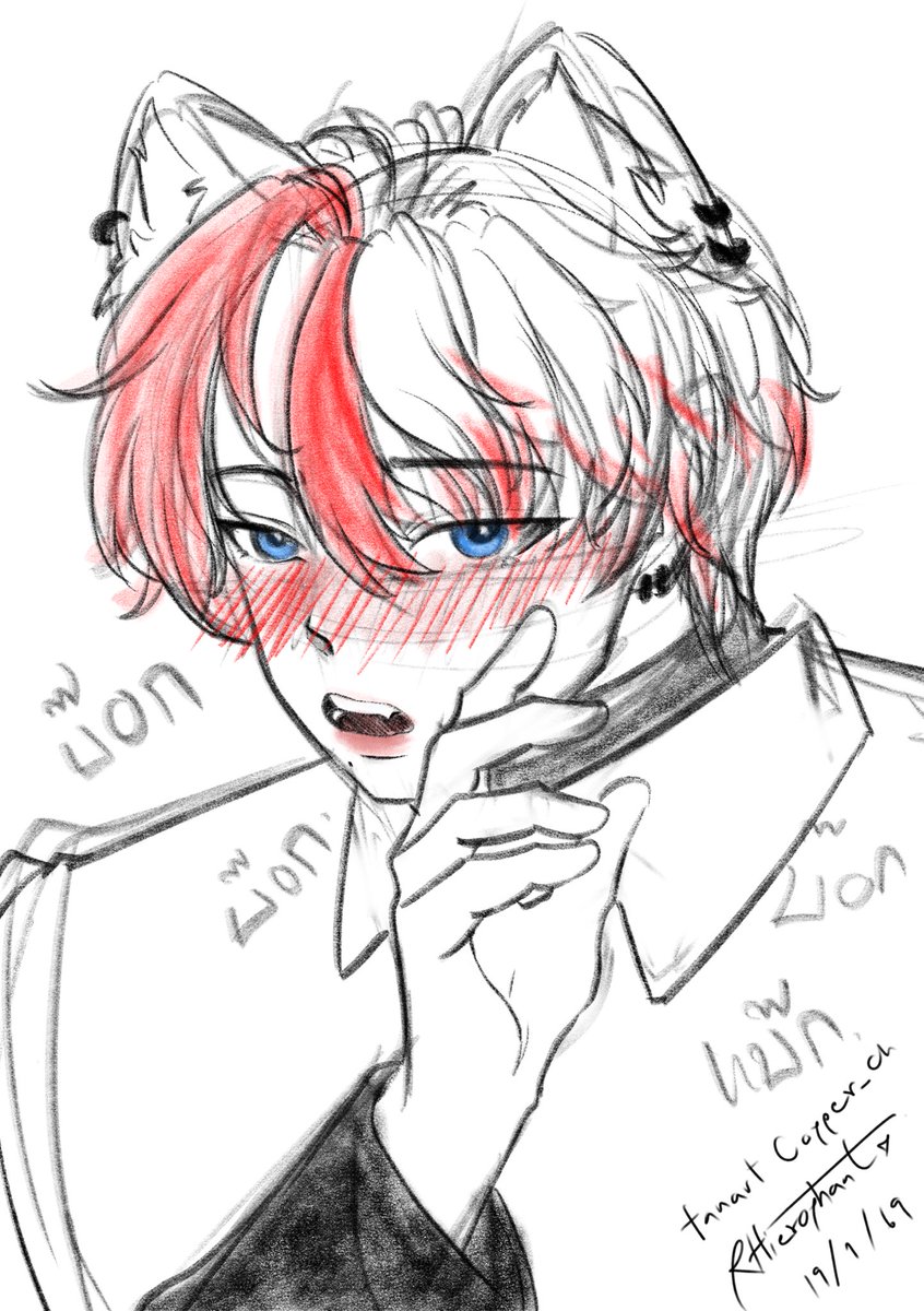 R_HIEROPHANT's tweet image. แลกแต้ม บ๊อกแบ๊ก… ไม่มีใครเขินสักหน่อย…

FanArt @Copper_Chark by RHierophanT