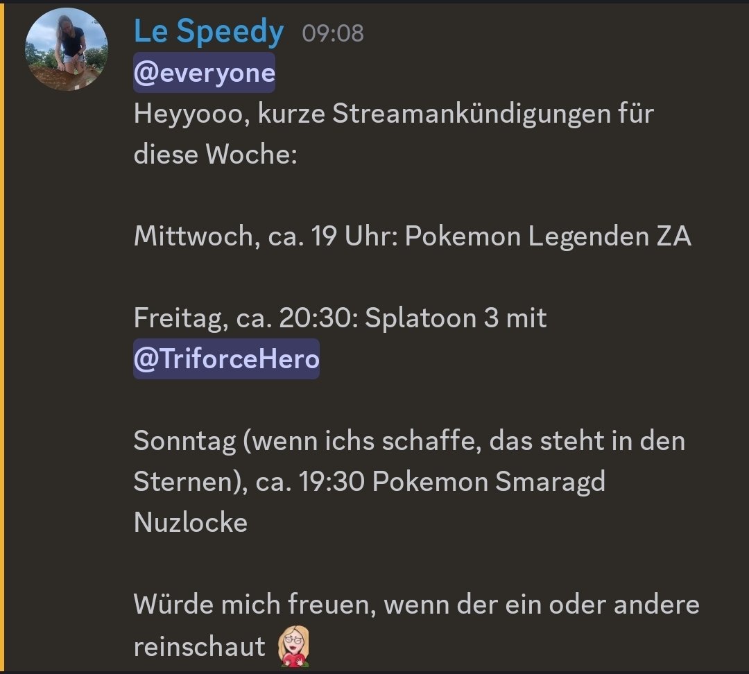 Mini Streamplan für die Woche ✨️