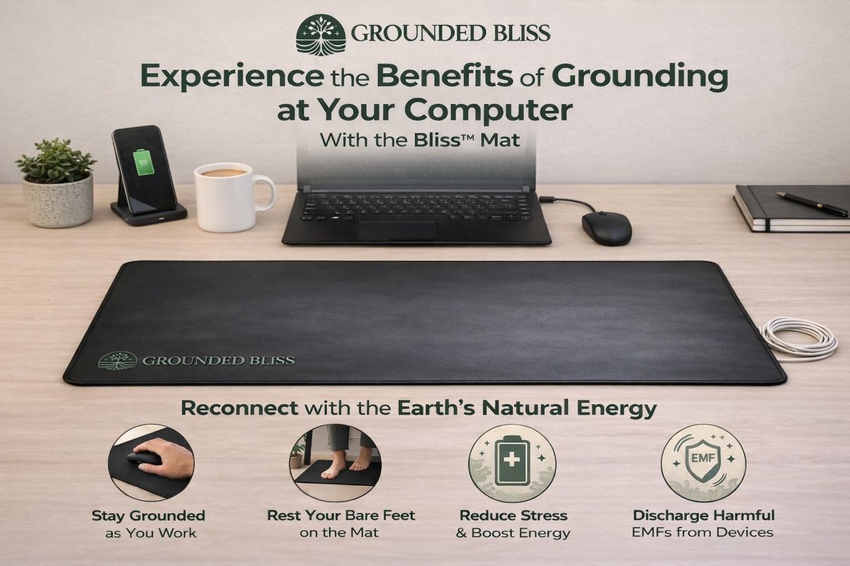 GROUNDED_BLISS's tweet photo. Grounding at your desk doesn’t have to be complicated.

The Bliss™ Mat lets you stay grounded while you work, use it under your feet or right on your desk as a mouse pad.

Simple. Practical. Built for daily use.

Grounded Bliss
https://t.co/DpMreqkQSn https://t.co/NT1oMy2Aq3
