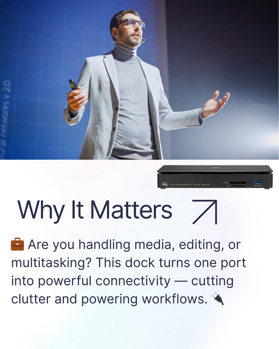 wispaustralia's tweet photo. Expand Your Productivity — One Dock to Rule Them All

👉 Explore how this dock can transform your workflow:

🔗 https://t.co/JZ2FbhuJp5

#Productivity #ITInfrastructure #CreativeWorkflows #Thunderbolt3 #HybridWork #TechSolutions #OWC #ConnectedWorkspaces #sydney #australia #WISP https://t.co/rfsraHjBbt