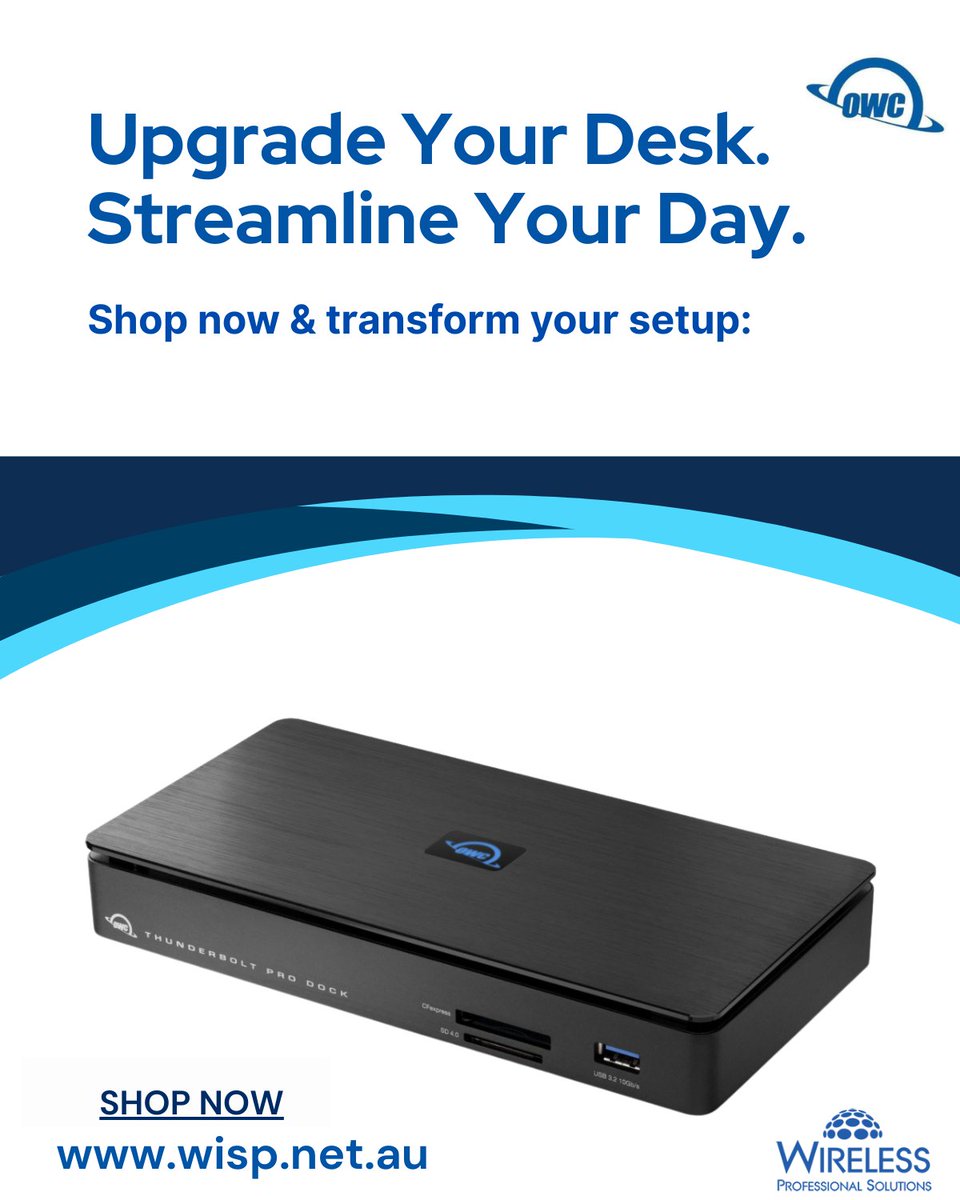 wispaustralia's tweet photo. Expand Your Productivity — One Dock to Rule Them All

👉 Explore how this dock can transform your workflow:

🔗 https://t.co/JZ2FbhuJp5

#Productivity #ITInfrastructure #CreativeWorkflows #Thunderbolt3 #HybridWork #TechSolutions #OWC #ConnectedWorkspaces #sydney #australia #WISP https://t.co/rfsraHjBbt