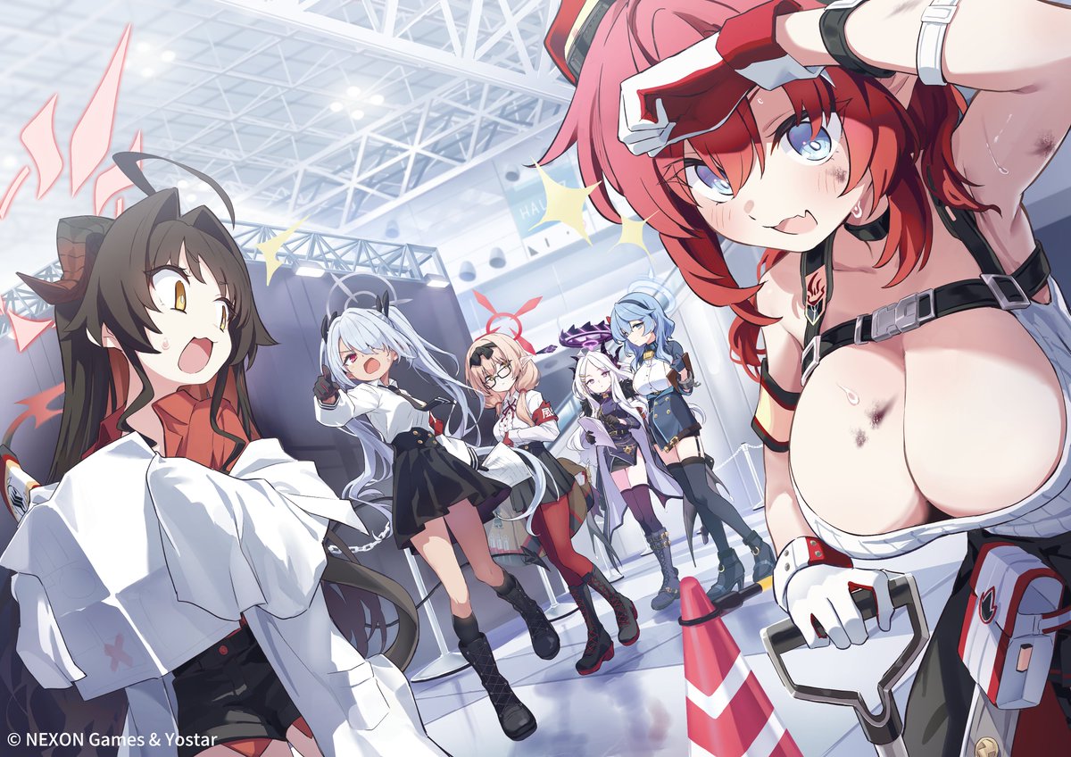 ブルアカふぇす2026会場パネル内にて風紀委員会と温泉開発部を描かせていただきました！！
ブルーアーカイブ5周年おめでとうございます…！！✨
＃ブルアカ #ブルアカふぇす2026