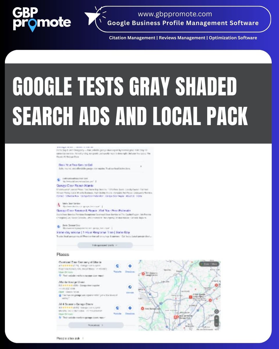 GBPPromote's tweet photo. 🚨 Google is testing a light gray background for search ads and the local pack, making paid vs organic easier to spot. Limited rollout may impact CTR. 

Details 👇
 https://t.co/DFTysTB5b5

#GoogleUpdate #SearchNews #LocalPack #GoogleAds #GBPPromote https://t.co/eT1O9uHAJh