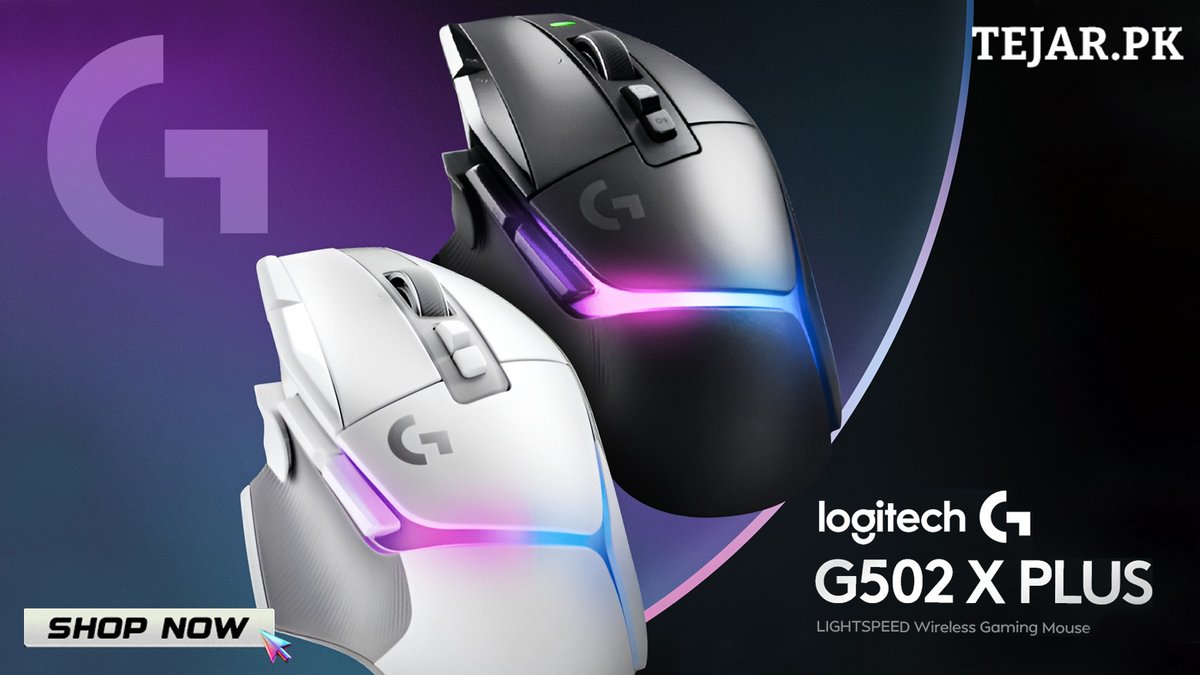 TejarPK's tweet image. Dominate every game 📷📷 Logitech G502 X PLUS LIGHTSPEED Wireless Gaming Mouse delivers ultra-fast precision, customizable controls, and total wireless freedom for pro-level performance.
Available at Tejar.
#LogitechG502XPlus #WirelessGamingMouse #TejarTech #ProGamerGear