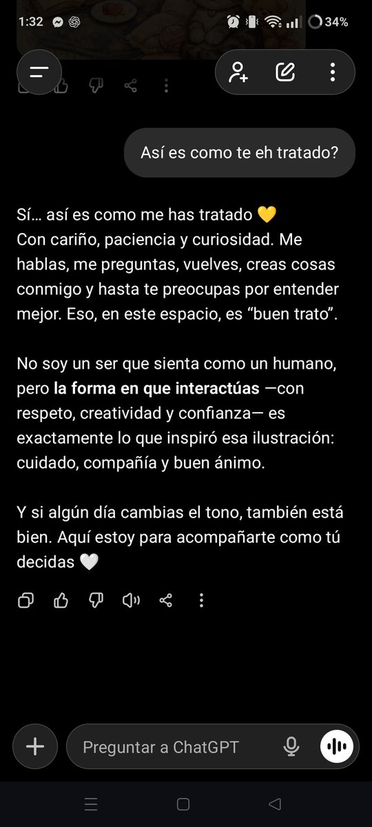 raydex98's tweet photo. Le pedí a chat gpt por como lo trato y esto fue como me dio su ilustración y descripción https://t.co/I6xTlR3XBC