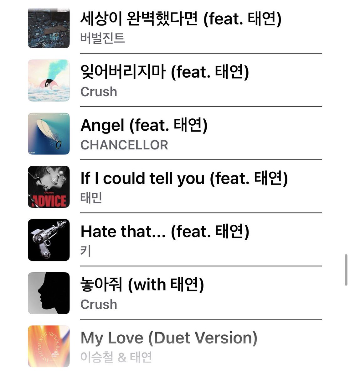 feat. 태연 
그냥믿고들어