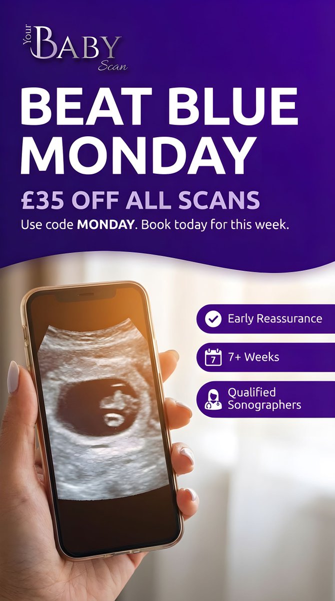 Today is Blue Monday - widely considered to be the most depressing day of the year... just what we all need eh?
Lets beat those blues, with £35 off all scans.

Use MONDAY at the time of booking for £35 off.

Code valid today only, for scans until Friday. rfr.bz/td576ec