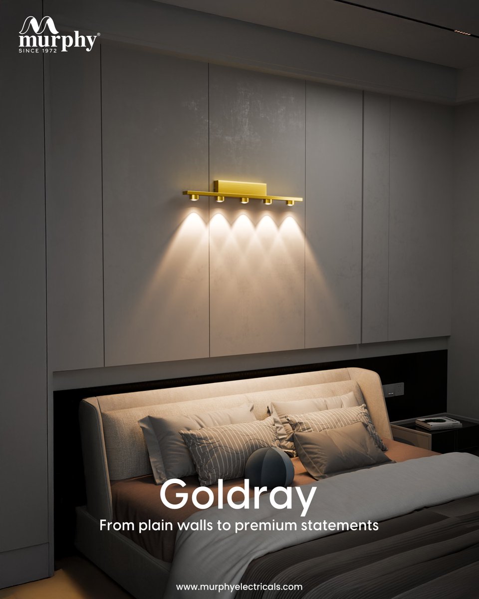 LightingMurphy's tweet image. Goldray wall light is designed to elevate everyday walls into premium-looking spaces ✨ A perfect blend of design and lighting for modern interiors.

#Goldray #WallLight #PremiumLighting #ModernWalls #HomeDecor #InteriorLighting #lightingdesign
