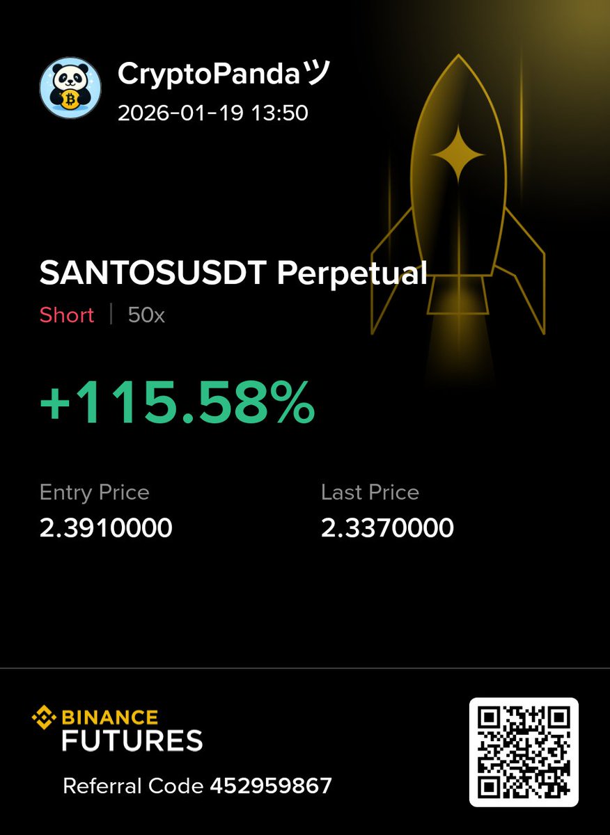 🔔 Everyone Please Book Full Profit on $SANTOS Futures Short. ✓ I am  Booking it Full 👍