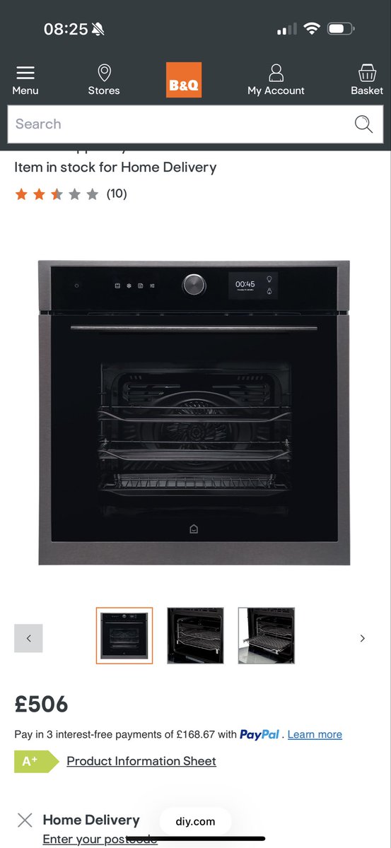 HollyHeald3289's tweet photo. @bandq_help 

Just a warning do not buy this oven it has broken on us 4 times. 2 electronic faults and twice the glass has fell out the bottom of the door and shattered everywhere. It has lots of complaints on the reviews and b&amp;q have refused to replace it for us! https://t.co/pE5ctyPnn3