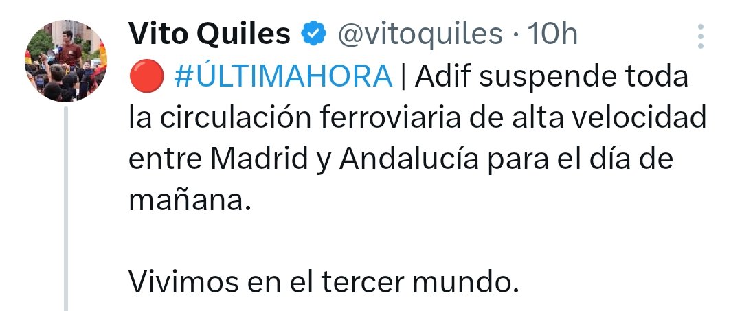 ANavalonOsa's tweet photo. Siempre hay sujetos detestables tratando de pescar en las aguas revueltas de las tragedias.

39 muertos, no se saben todavía las causas, y hay quienes ya estaban anoche sembrando su odio como lo hicieron en València con la DANA. https://t.co/KA1fdpaRmk