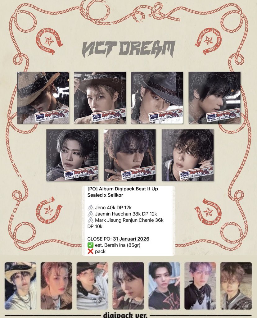 hanewbin's tweet photo. [PO] Album Digipack BIU &amp; PB Poppop Sealed

— cover jeno 40k DP 12k
— cover jaemin haechan 38k DP 12k
— cover mark renjun jisung chenle 36k DP 10k
— photobook color 65k DP 20k

✅ bersih ina (est. 85-310gr)
❌ pack

🏷️ wts wtb album beat it up photobook poppop nct wish nct dream https://t.co/TFnbAD4bRU