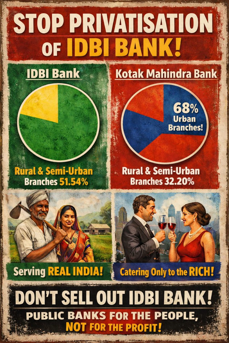 IDBI Bank has 51.54% of its branches in rural and semi-urban areas, serving real India, while Kotak has only 32.20%. Kotak a Private bank place nearly 68% of branches in urban and metropolitan areas, focusing mainly on affluent customers. Privatizing IDBI risks weakening