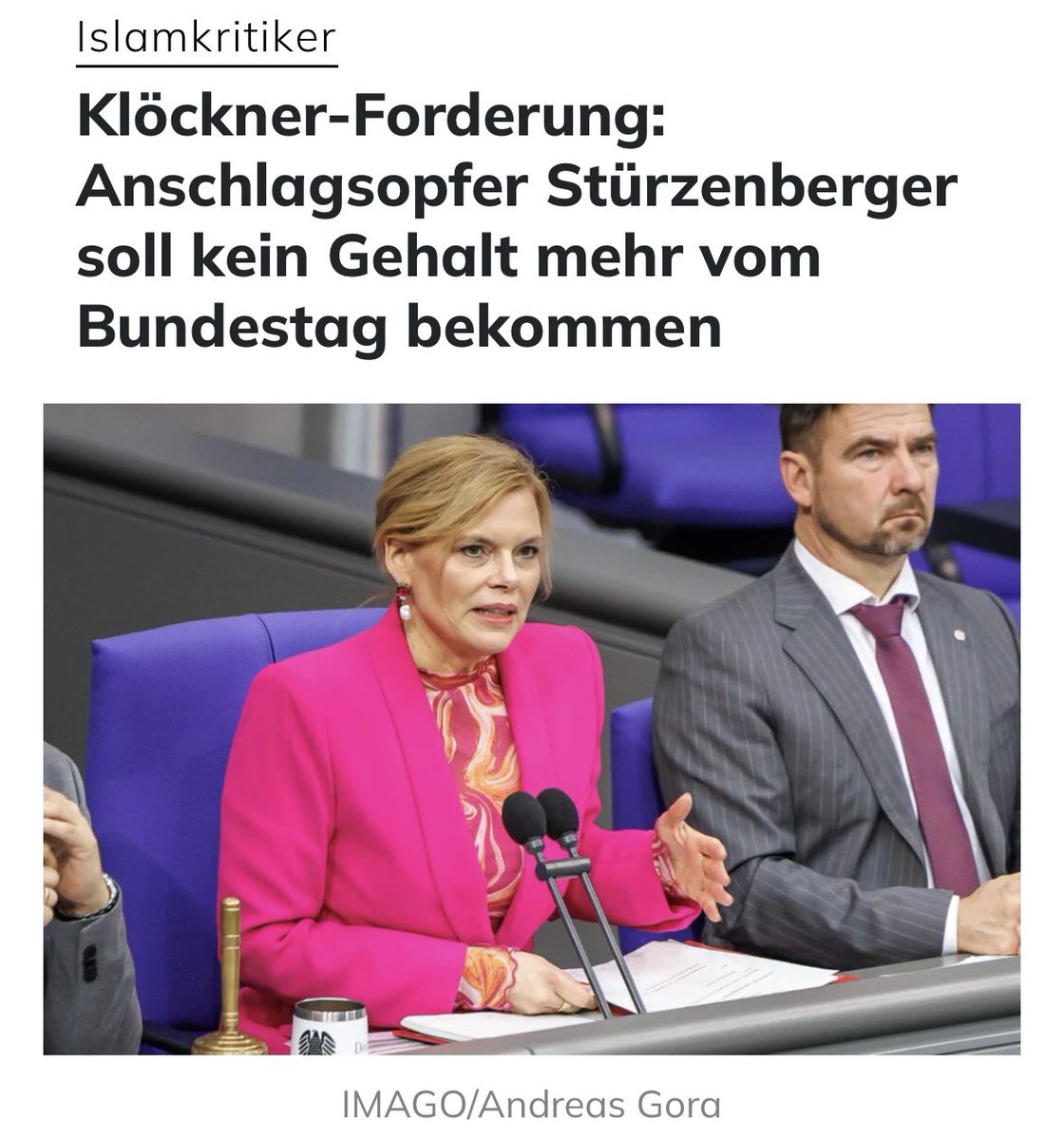 Der Mann wurde erst Opfer eines durch die Altparteien importierten Terroristen und soll jetzt auch noch das Gehalt von seinem Job bei einem AfD-Abgeordneten gestrichen bekommen?! <a href="/JuliaKloeckner/">Julia Klöckner</a>, wie schäbig und unmoralisch kann man sich bitte verhalten?!