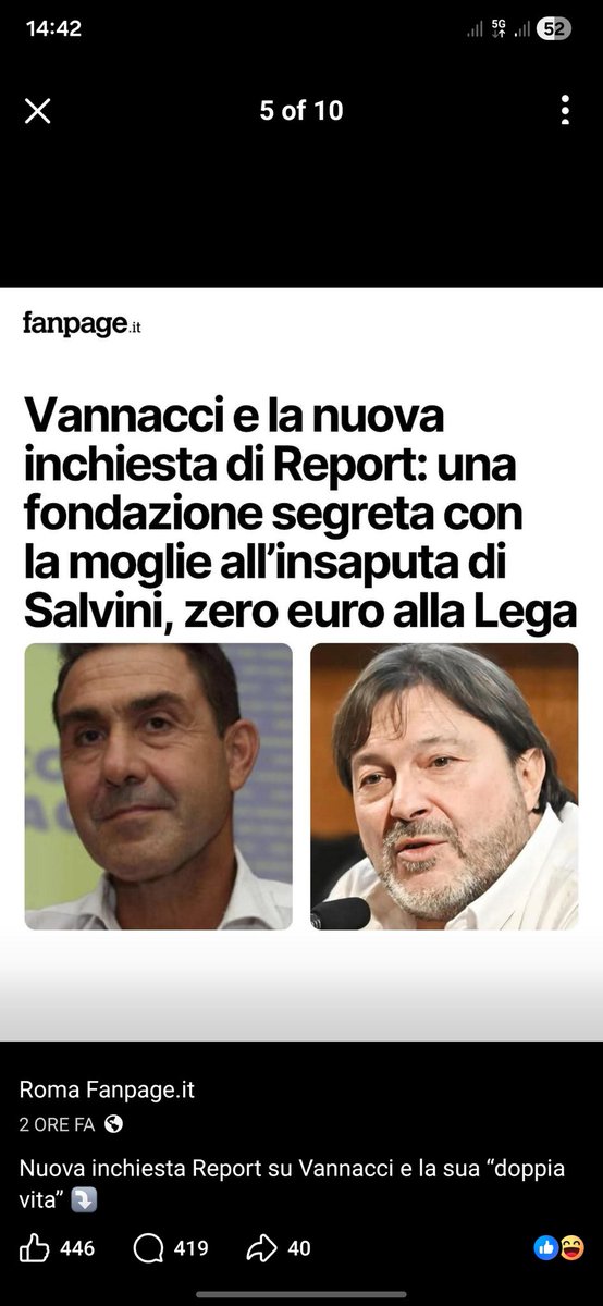Gli idoli della lega osannati, che la mettono nel culo alla lega 🤡

Secondo Report, 
Vannacci conduce una doppia vita politica.

Ufficialmente vicesegretario della Lega ed europarlamentare eletto con il simbolo di Salvini. 
Nei fatti, racconta l’inchiesta di Luca Chianca,