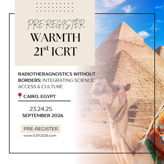 Pco_Academy's tweet photo. hands-on workshops, and an exhibition showcasing the latest in radiopharma and imaging.
👉 Pre-register for early access and explore sponsorship opportunities: https://t.co/SGvs06iikr
#ICRT2026 #Theranostics #NuclearMedicine #Radiopharmacy #Cairo #WARMTH https://t.co/CWRFkWmEnr