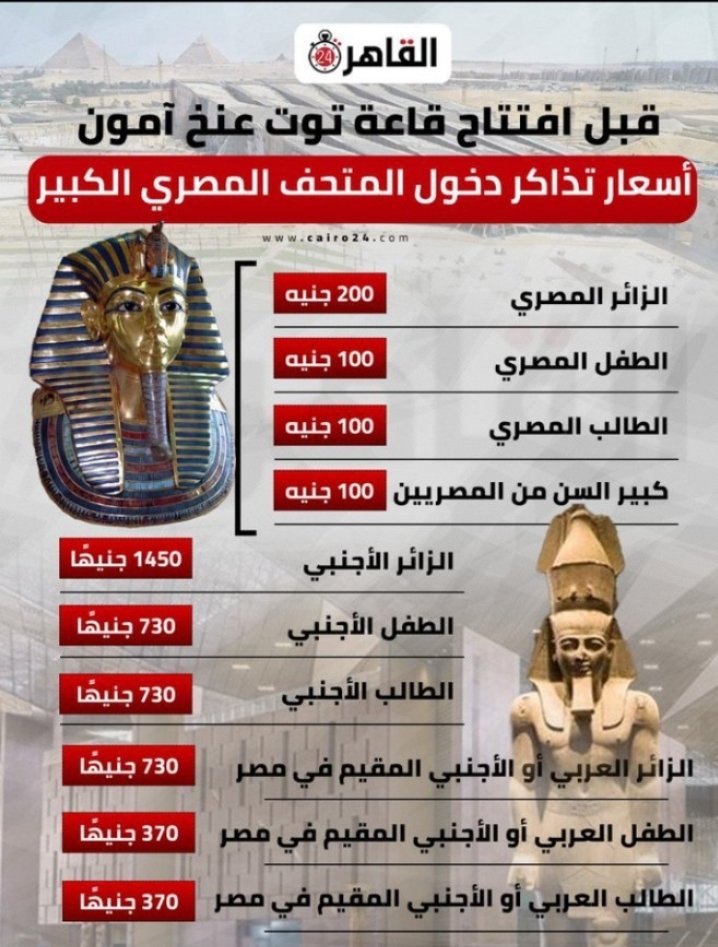 Tourguide587's tweet photo. اسعار تذاكر المتحف الكبير 
بتتراوح بين ٧٠ ريال/درهم الى ١١٠ ريال /درهم او المعادل لهم https://t.co/kYjbcRe9k2