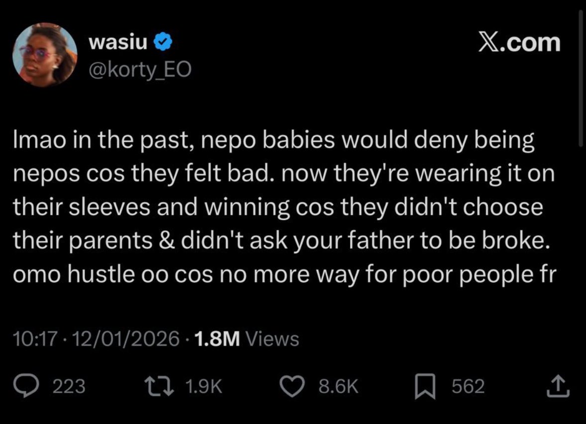 This is you? Go hawk ham for nepo babies now 
Leave poor people alone