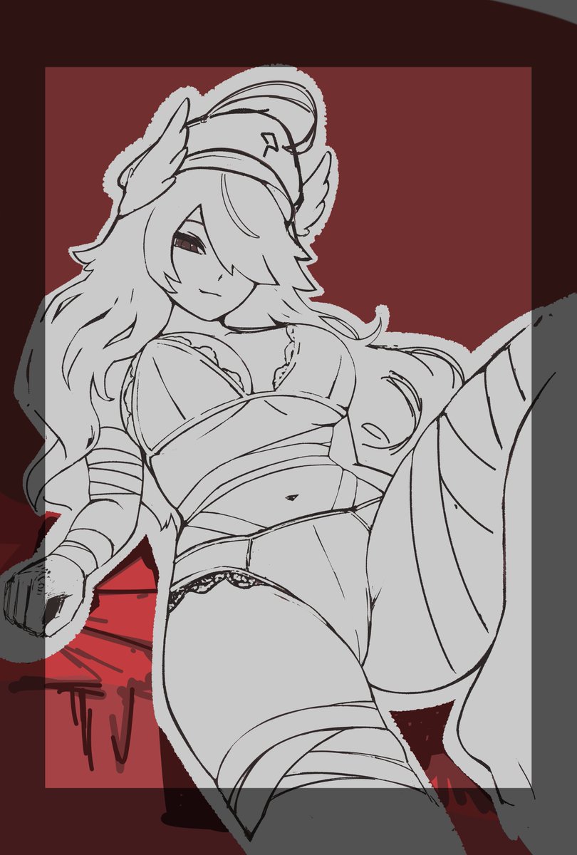 配信オワタよ～バレンタイン企画はこんな感じでリボンぐるぐるにします、先着5枠でやろうかなって思ってサンプルできてから受けようかなぁとか言ってたら急かされて受付開始したら5枠埋まりましたありがトン～🐖~~~
早く5枚描き終わったらまた受付します！