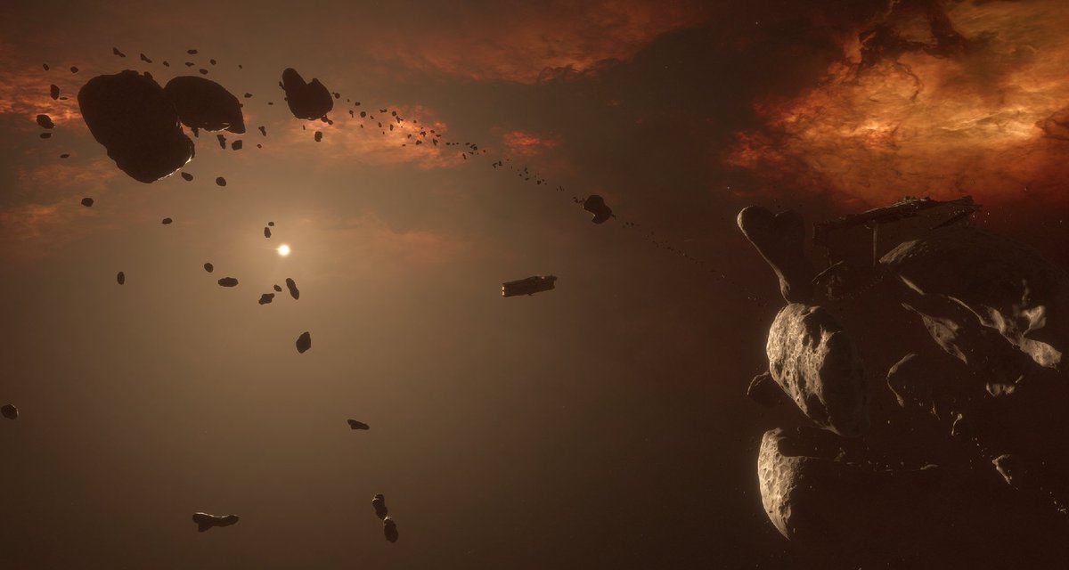 EVE_Frontier's tweet image. Relics of a bygone era, the Feral Mooneaters have persisted long past the end of their operational limits. Whatever impetus remains to drive them now is beyond the ken of human understanding.

Image captured by The SpaceGoat.