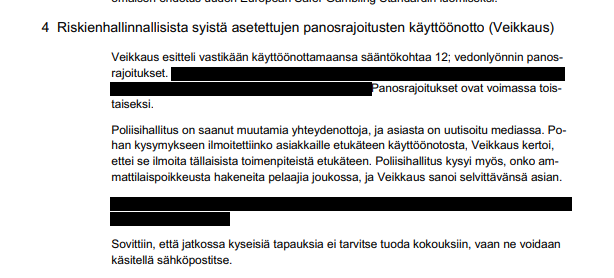 Tikkeman's tweet image. Poliisihallitus on salannut @Veikkaus_fi voitollisten asiakkaiden panosrajoituksista käydyt keskustelut. Oletettaisin Veikkauksen halunneen tätä vedoten liiketoimintasalaisuuksiin. Todellisuudessa kyse on enemmän valheiden ja virheiden peittelystä.