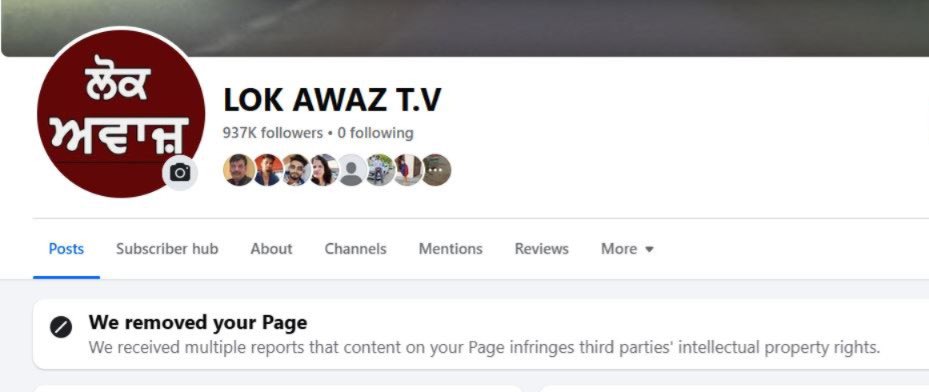 This regional Punjab-based independent channel <a href="/LokAwazTv/">Lok Awaz TV</a> had around 1 million subscribers on Facebook.... they  refused govt ads &amp; never towed their line.  

Over 90% Punjab channels controlled via police intimidation or crores in ads.  

AAP's response? Bogus FIR + 7 copyright
