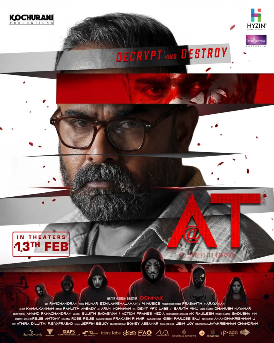 #At releasing in cinemas Feb 13.

The First - Ever Malayalam Dark Web Action Thriller

Hyzin Global Ventures Release

#Donmax #shajusreedhar #akaashsen.ak