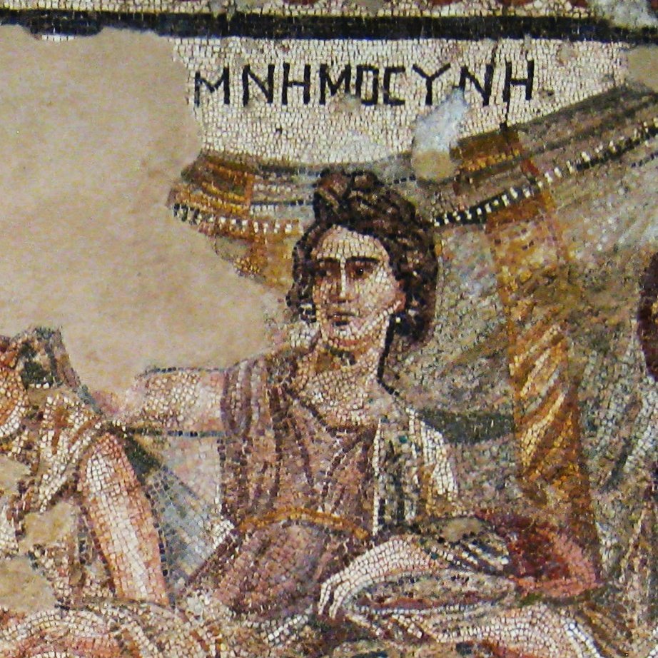 edithmayhall's tweet photo. On #GoodMemoryDay, here's the goddess who can help. Mnemosyne, mother of the Muses on an Antioch mosaic in the Worcester Art Museum, Mass. Nicely sceptical expression. Perhaps she's trying to remember the names of all her nine daughters. I have difficulties with only three. https://t.co/wSIykeczUG