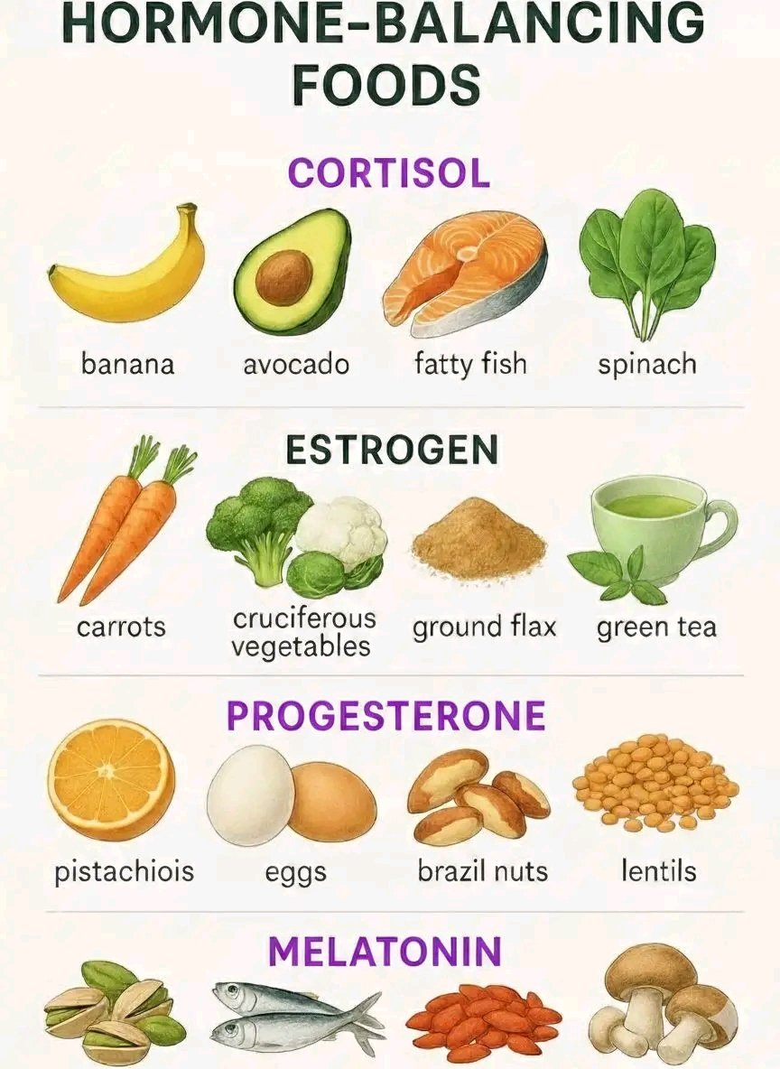 Dr_Paiwan's tweet image. Hormone-Balancing Foods 🥑
Eat to support your body's natural rhythm!
#HormoneBalance #HealthyHormones #NutritionMatters #WomensHealth #WellnessFood