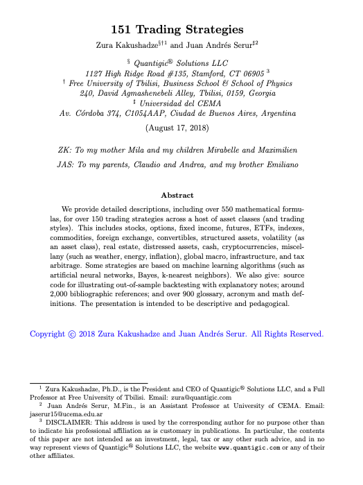 quantscience_'s tweet image. This paper unlocks every algorithm used by hedge funds. 

151 trading strategies. 

Get it here (361 page PDF):