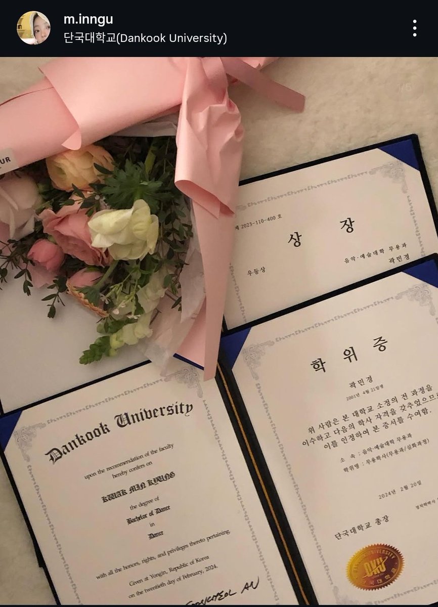 kdramacokr's tweet photo. minkyung received both a honorary student and the best in department title when she graduated from college!<3 oh we support a well educated woman✨💅💕

#TransitLove4 https://t.co/Jag5Nx1kXw