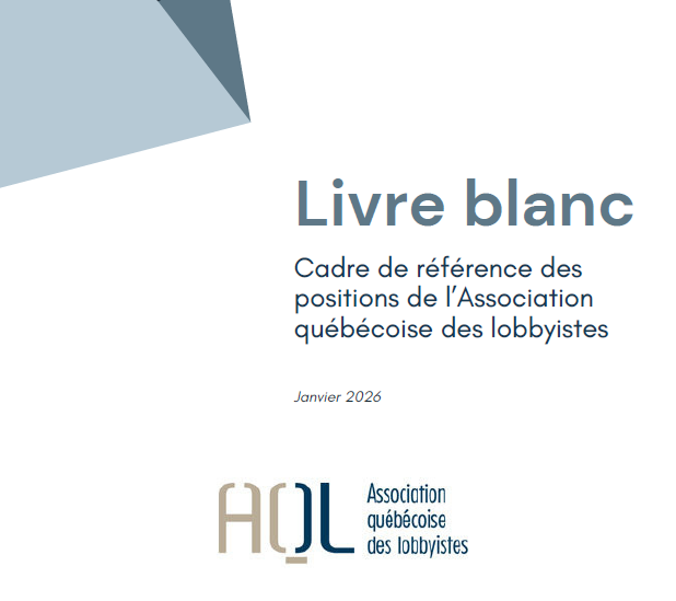 Dans le tourbillon de la vie politique, certaines positions ont avantage à être plus claires que moins. Aujourd'hui, l'AQL (<a href="/LobbyQuebec/">AQL</a>) dévoile son livre blanc sur l'encadrement du lobbyisme. Une référence importante. newswire.ca/fr/news-releas…