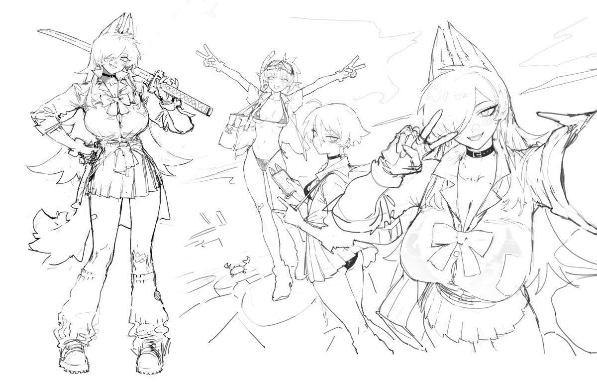 overtonerhine's tweet photo. OC sketch log 2, but gyaru? https://t.co/Xecr5emc9V