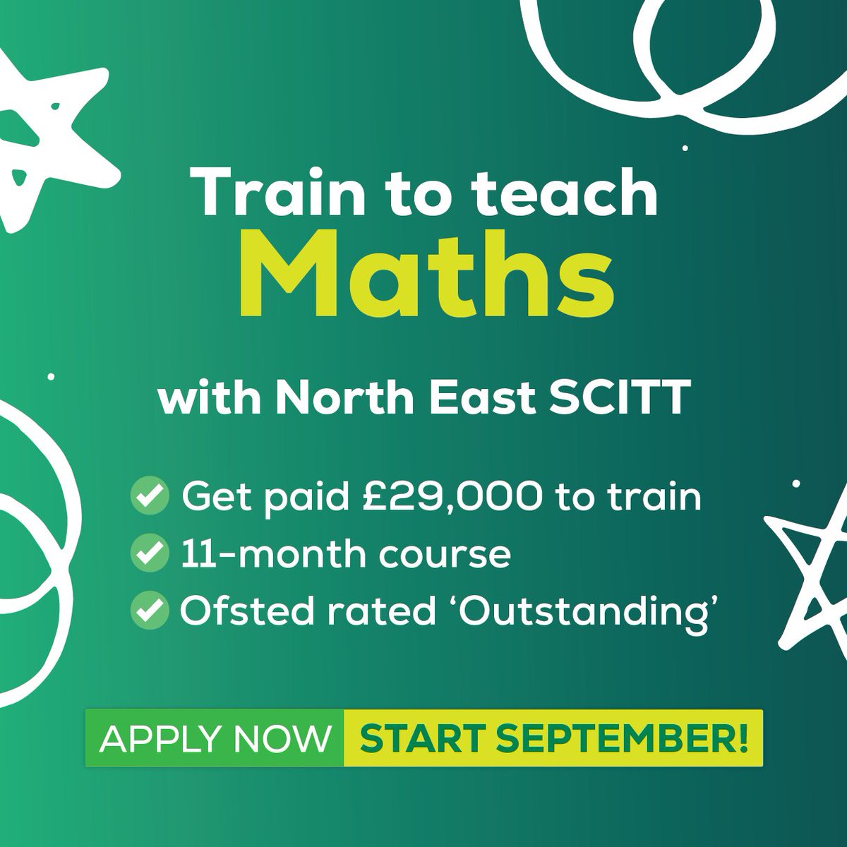 ⭐ We're recruiting ⭐
Maths teacher training places!

✅ Get paid £29,000 to train
✅ 11 month course
✅ QTS and PGCE on successful completion

Interested? ✨ Spend a morning in school to see if teaching is for you! 🙌
Book your place: loom.ly/3KRIjGk