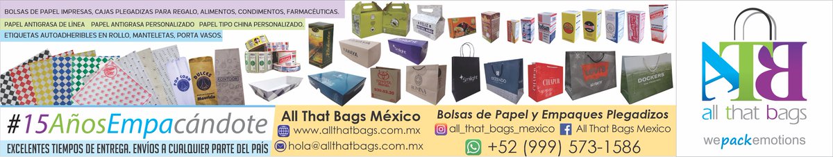 Más de 15 años empacando marcas en México.

Las bolsas de papel y empaques plegadizos no solo protegen productos: construyen percepción, confianza y valor de marca.

En All That Bags combinan impresión, materiales y acabados para que tu empaque hable por ti.