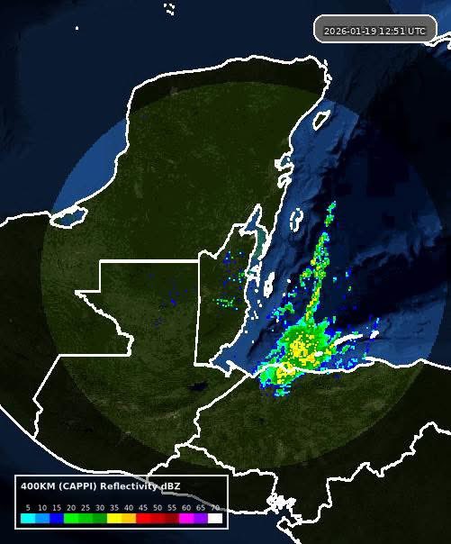 🚨 Atención! Tal y como dijimos se están produciendo intensas lluvias desde esta madrugada en el norte de Honduras. Está es la imagen de radar de Belice la cual tenemos en vivo en nuestra web. Si quiere ver mas de estás imagenes vaya y visítelo en nuestra página web. 👇🏼