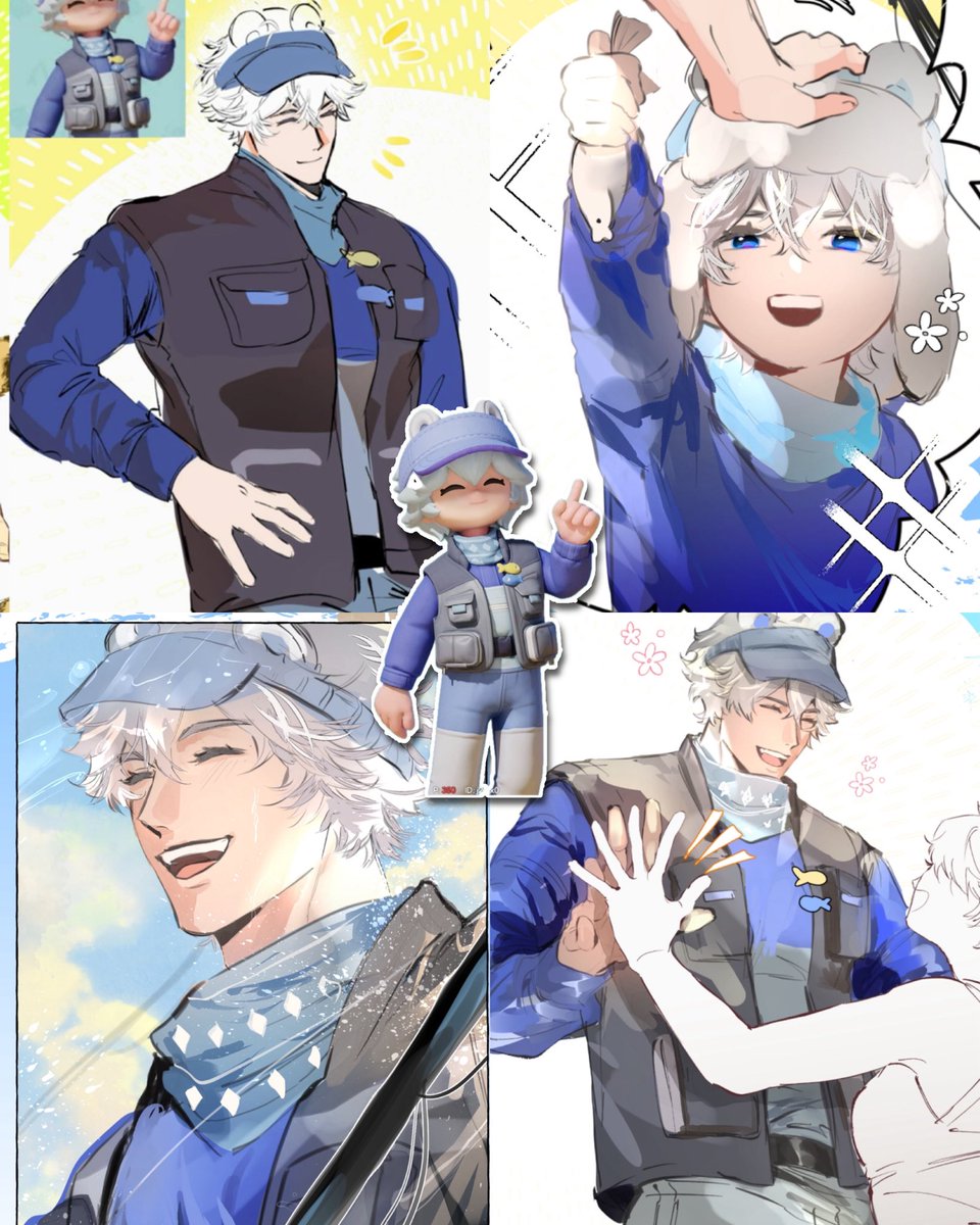 Ajksama's tweet image. Vanya🐻‍❄️🎣! #heartopia