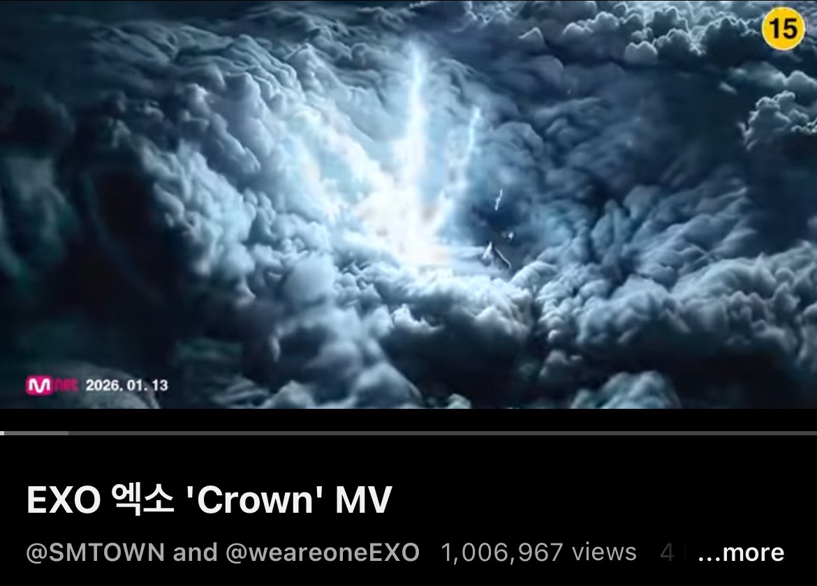exobsocial50's tweet photo. EXO’s CROWN has surpassed 1M views on Youtube in just 4hrs and still counting 🔥🎉🎉🎉🎉🎉

#EXO_Crown #EXO @weareoneEXO https://t.co/lC2gVQBQUg