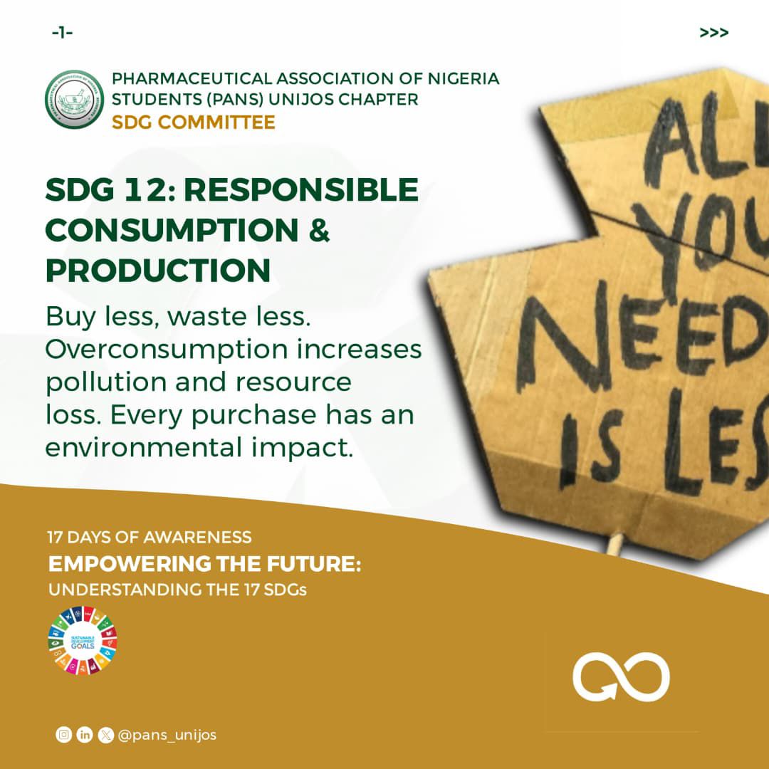 Pans_Unijos's tweet photo. What we buy, use, waste or reuse today shapes tomorrow.
Sustainability = better habits, less waste, thinking ahead.  Choose wisely. Act intentionally.   #SDG12 #ResponsibleConsumption #SustainableLiving https://t.co/s5xxzx6P6A