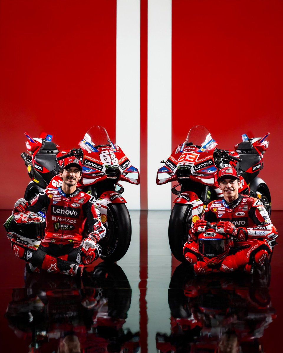 mlito13's tweet image. The new 2026 @ducaticorse #MotoGP Desmosedici #GP26!!!😍😍😍
Team:
@MarcMarquez #MM93 🇪🇸
@PeccoBagnaia #FB63 🇮🇹 

#2026StartsNow #DucatiLenovoTeam