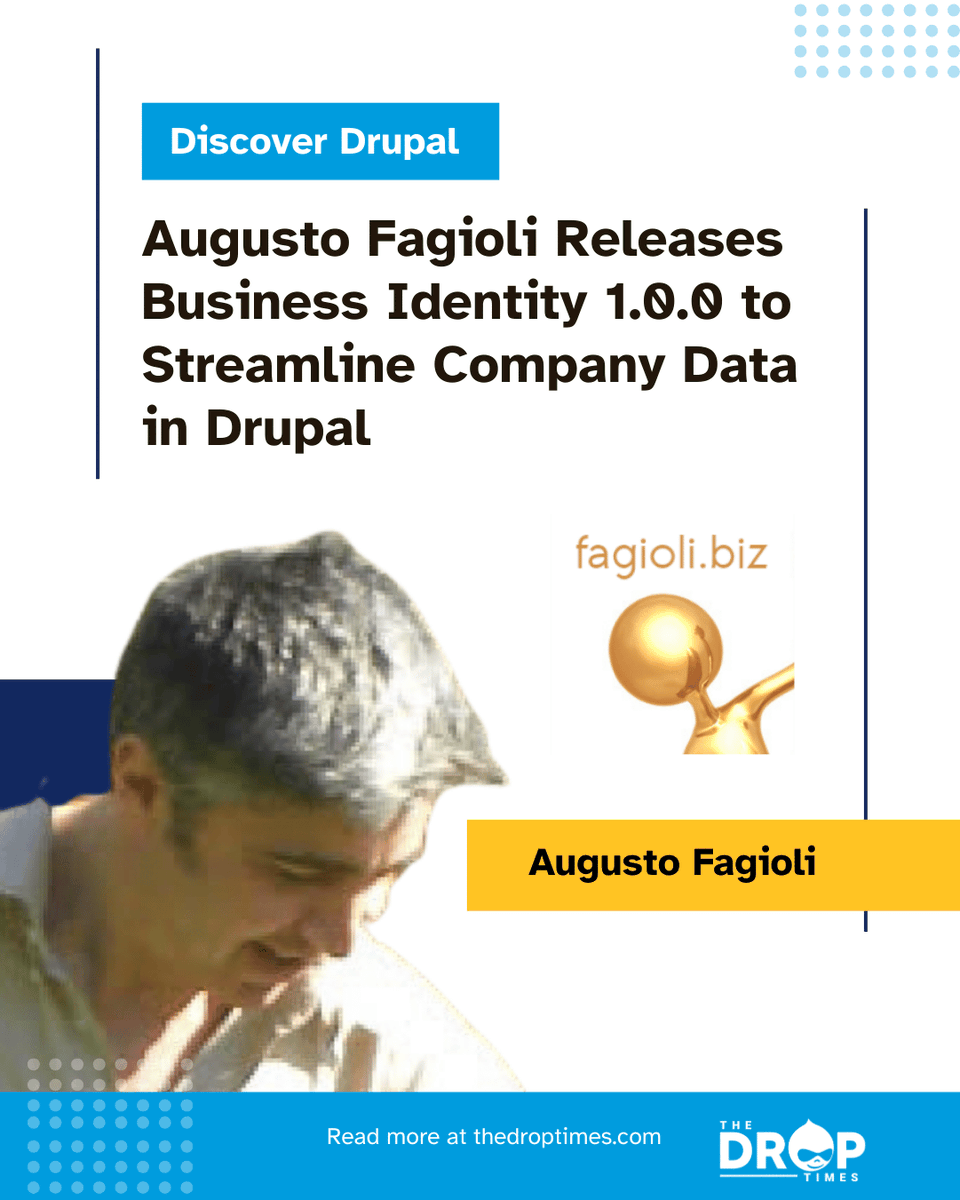 thedroptimes's tweet image. Released: Business Identity 1.0.0 by Augusto Fagioli 🎉

One UI to manage contact info, hours, reviews &amp;amp; more.

Works with Drupal 9–11 + Commerce &amp;amp; Address.
bit.ly/3ZjaPBd 

#Drupal #ContribModule #BusinessIdentity #OpenSource