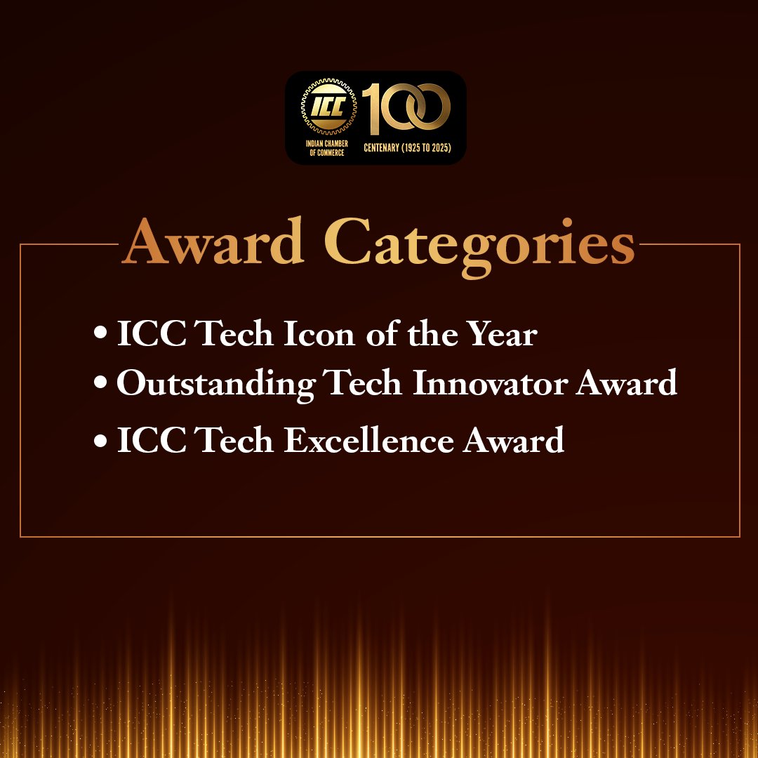 ICC_Chamber's tweet photo. Get ready for an exhilarating opportunity as Indian Chamber of Commerce proudly presents the 'Technology Excellence Awards'! 

We're on the lookout for trailblazers – individuals and companies that are leading the charge in embracing revolutionary technologies, fuelling innovation, and enhancing business performance.

Mark your calendars for an unmissable event in Mumbai on May 8-9, 2026, at the prestigious World Technology Convention (WTC), scheduled to be held at the Jio World Convention Centre.

This incredible gathering will bring together over 700-800 technology experts, key stakeholders, government agencies, startups, and institutions from across the tech realm!

Don’t miss the chance to showcase your achievements and be recognised on this grand platform!

Apply now: https://t.co/1PeiBgyeL7

Be part of the spectacular celebration of digital transformation!

To know more: techexcellenceaward@indianchamber.net | +91 9038000994

#WorldTechnologyConvention #Innovation #TechAwards #IndianChamberOfCommerce