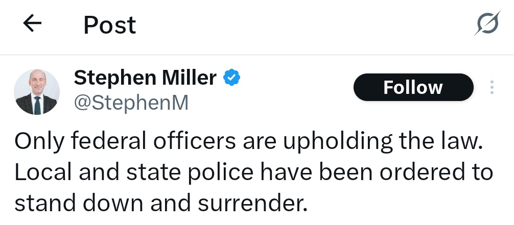 Sounds like things are going great in Minnesota. Presumably we'll see the local and state police being paraded in zip cuffs shortly