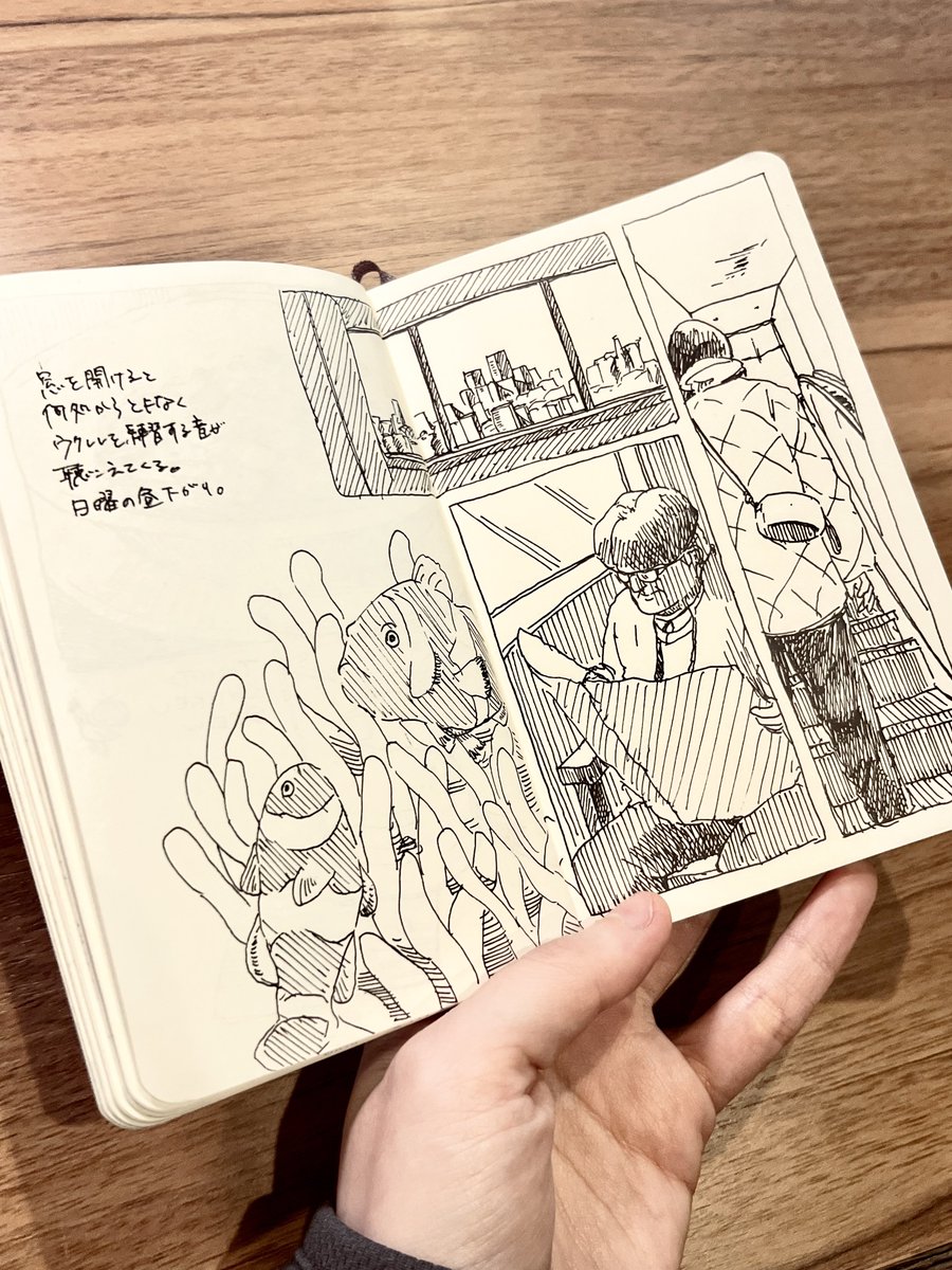 hirohatayukichi's tweet image. カメラの代わりに日常を切り取る手段としての絵。