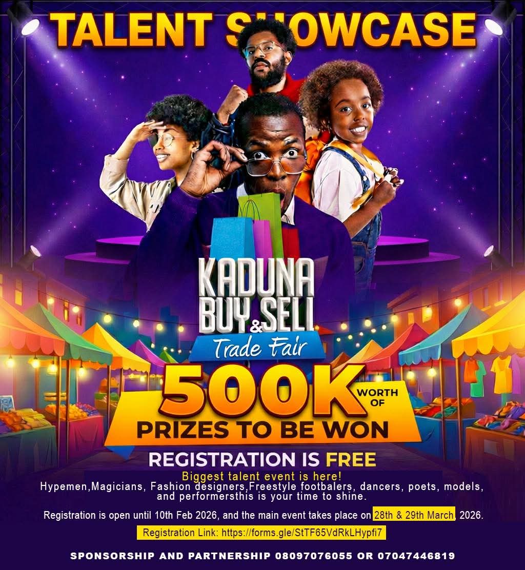 kadbuyandsell's tweet photo. We are excited to announce that registration is now open for Kaduna Buy and Sell talent showcase for:

• Fashion Designers
• Musicians &amp; Dancers 
• Poets &amp; Performers and other talents

Register via this link: https://t.co/LVQFBSCAgU

For sponsorship and Enquiries: 08097076055 https://t.co/VBwiApbrcI