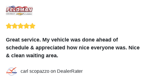 FeldmanLansing's tweet photo. We just received a great review on DealerRater. Thank you carl scopazzo! https://t.co/ui18PFWE9D
