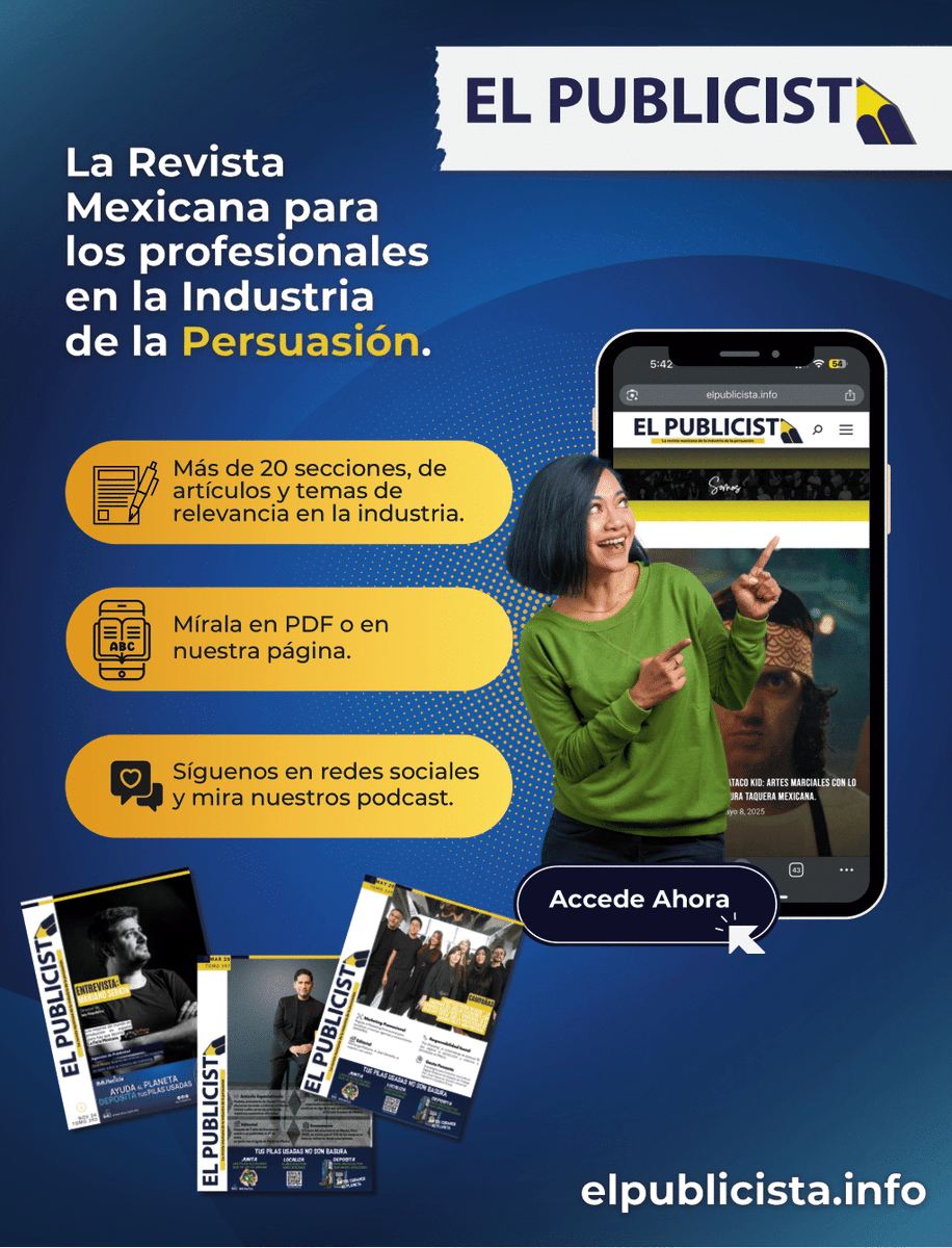 El Publicista no es solo una revista. Es un punto de encuentro para profesionales de la persuasión.

Artículos, entrevistas, tendencias y contenido relevante para entender hacia dónde va la industria 👉 elpublicista.info